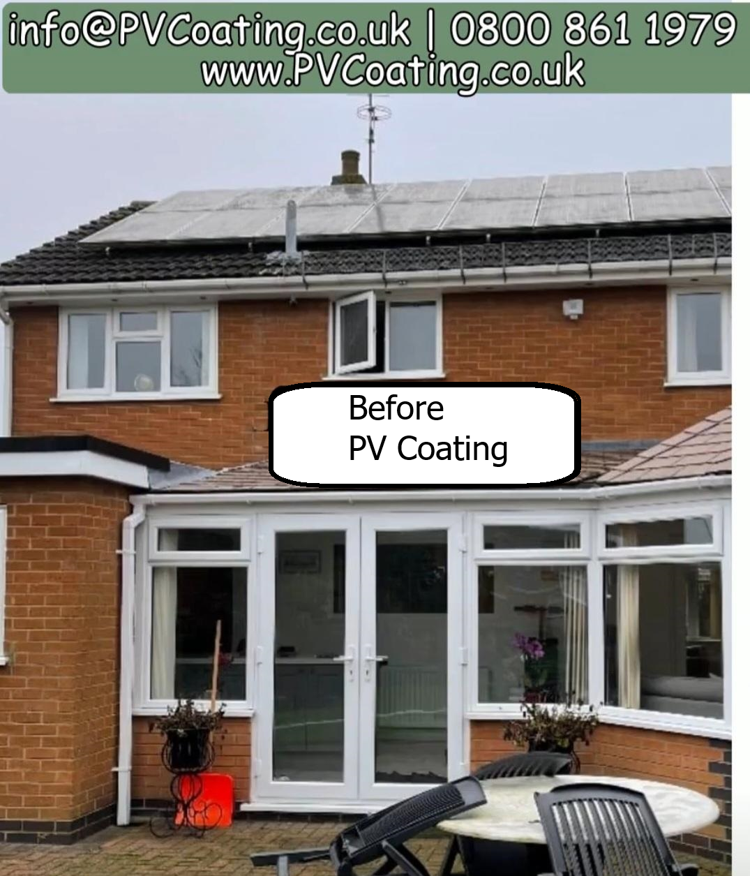 Solar panels before applying PV coating