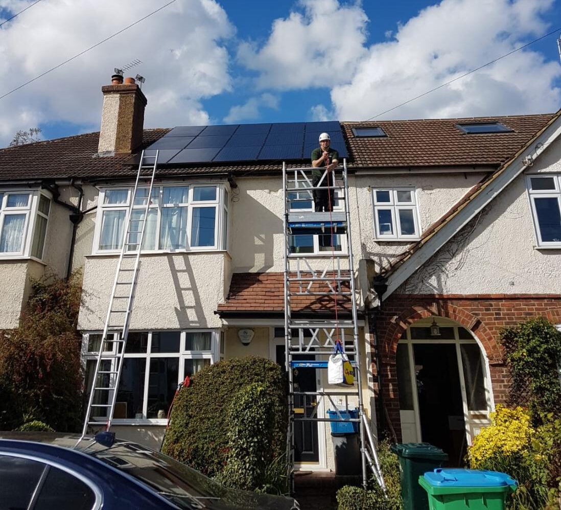 PV Coating being professionally applied to solar panels